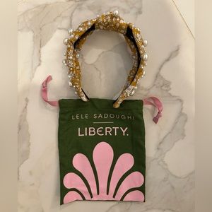 Lele Sadoughi x Liberty yellow floral pearl headband